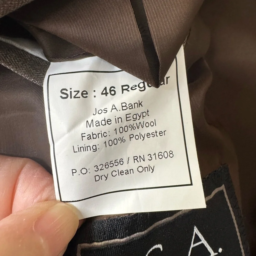 Men! Jos. A. Bank Wool Checkered Sport Coat size 46R